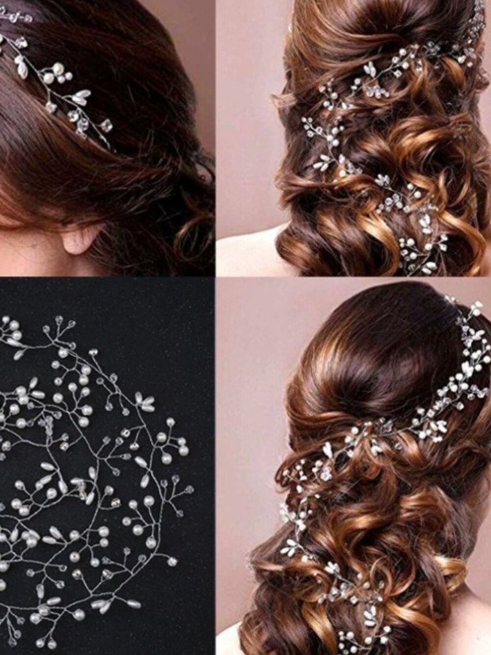 Extra Long Bridal Hair Vine | Pearl and Crystal Wedding Hair Piece for Brides